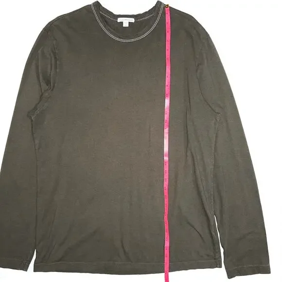 SOLD 💕Standard James Perse Men’s Green Combed Cotton Long Sleeve Crew Neck Shirt - Picture 9 of 10
